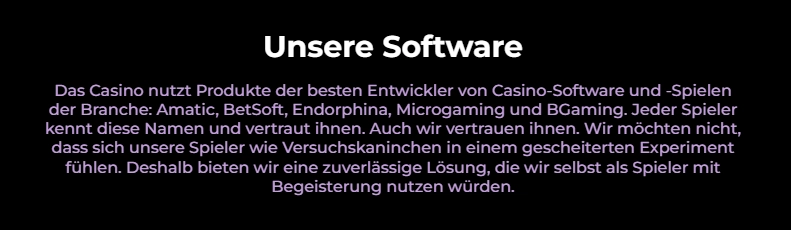 Playzini Softwareanbieter Amatic, BetSoft, Endorphina, Microgaming und BGaming